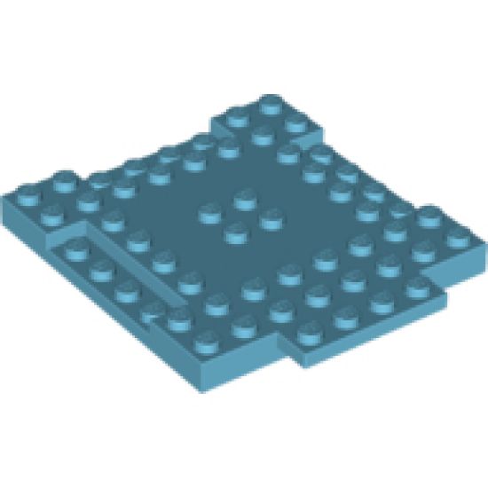 Brick, Modified 8 x 8 x 2/3 with 1 x 4 Indentations and 1 x 4 Plate