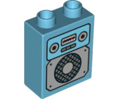 Duplo, Brick 1 x 2 x 2 with Vintage Radio Pattern