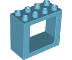 Duplo, Building Door / Window Frame 2 x 4 x 3 Flat Front Surface, Completely Open Back