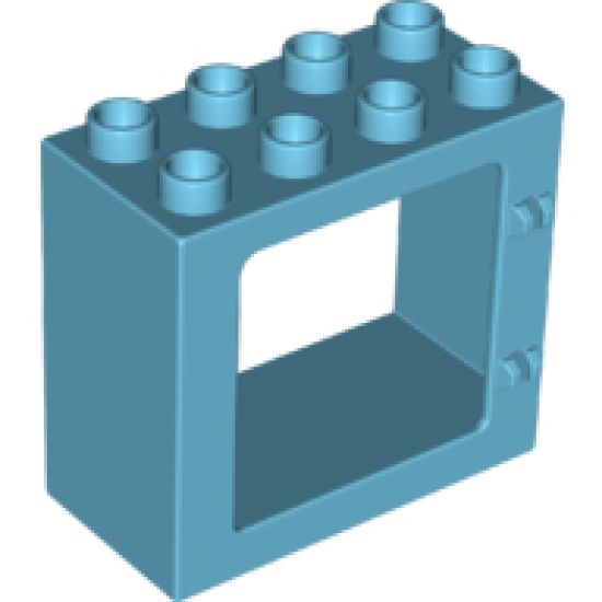 Duplo, Building Door / Window Frame 2 x 4 x 3 Flat Front Surface, Completely Open Back