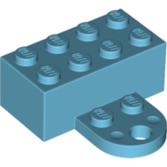 Magnet Brick, Modified 2 x 4 Sealed Base with Extension Plate with 2 Studs and Hole