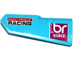 Technic, Panel Fairing #22 Very Small Smooth, Side A with 'ROU ROUE RACING' and 'Firm br eakz' Pattern (Sticker) - Set 42050