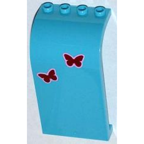 Panel 3 x 4 x 6 Curved Top with 2 Butterflies Pattern (Stickers) - Set 3186