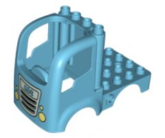 Duplo, Vehicle Car Body Truck 4 x 4 Flatbed with 4 Top Studs, Grille, Headlights and 'ABC' Pattern