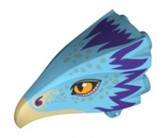 Animal, Body Part Bird Head Upper Jaw with Dark Tan Beak and Purple Feathers Pattern (Occamy)