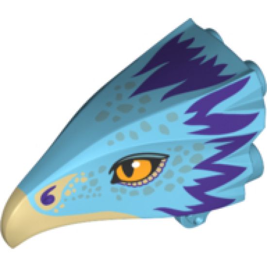 Animal, Body Part Bird Head Upper Jaw with Dark Tan Beak and Purple Feathers Pattern (Occamy)