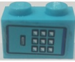 Brick 1 x 2 with Keypad Pattern (Sticker) - Set 75824