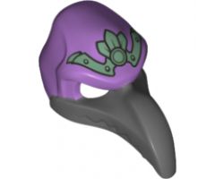 Minifigure, Headgear Mask Bird (Vulture) with Dark Bluish Gray Beak and Sand Green Headpiece Pattern