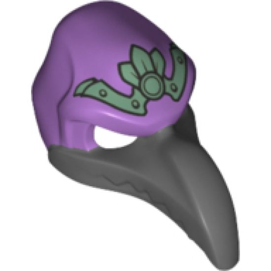 Minifigure, Headgear Mask Bird (Vulture) with Dark Bluish Gray Beak and Sand Green Headpiece Pattern