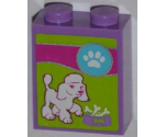 Brick 1 x 2 x 2 with Inside Stud Holder with Paw Print, Dog and Food Bowl Pattern (Sticker) - Set 41007