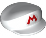 Large Figure Headgear, Super Mario Cap with Red Capital Letter M Pattern (Fire Mario)