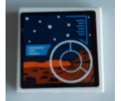 Tile 2 x 2 with Exploration Screen with Surface of Mars and Stars Pattern (Sticker) - Set 60226