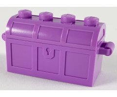 Container Treasure Chest Bottom - Slots in Back with Same Color Container, Treasure Chest Lid - Thick Hinge (4738a / 4739a)