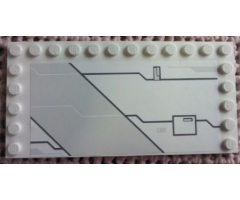 Tile, Modified 6 x 12 with Studs on Edges with Black Lines and Small Hatch Pattern Model Left Side (Sticker) - Set 7931