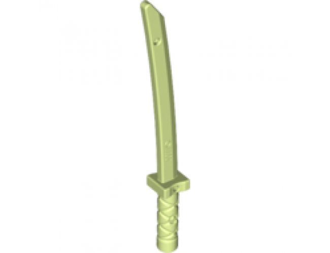 Minifigure, Weapon Sword, Shamshir/Katana (Square Guard) with Capped Pommel and Holes in Crossguard and Blade