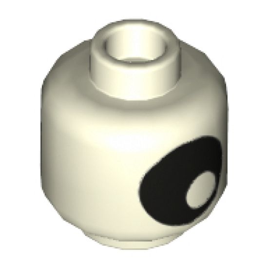 Minifigure, Head without Face Large Black Eye with Pupil Pattern - Hollow Stud