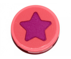 Tile, Round 2 x 2 with Bottom Stud Holder with Magenta Star Pattern (Sticker) - Set 70828