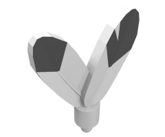 Minifigure, Headgear Accessory Plume Feathers with Pin and Black Tip on Both Sides Pattern