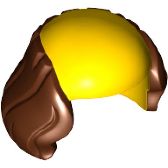 Minifigure, Hair Male Bald Top with Reddish Brown Hair Pattern