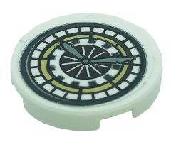 Tile, Round 2 x 2 with Bottom Stud Holder with Clock Pattern (Sticker) - Set 71043