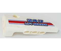 Technic, Panel Fairing # 3 Small Smooth Long, Side A with Blue, Red and White Stripes and '24-7 LIFT SERVICE' Pattern (Sticker) - Set 8071