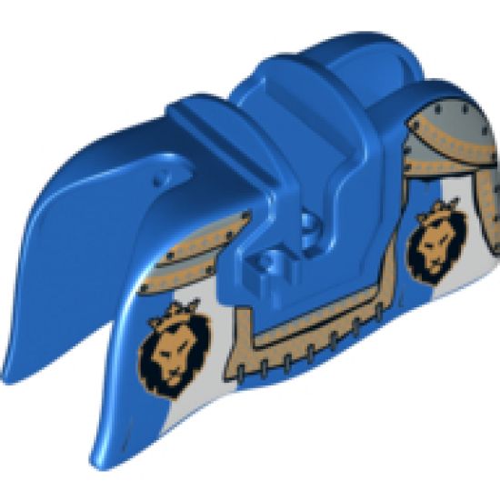 Animal, Accessory Horse Barding, Smooth Edge with Lion Heads and Gold Armor Plates Pattern
