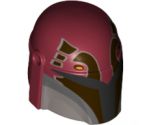 Minifigure, Headgear Helmet with Holes, SW Mandalorian with Dark Brown Facial Details Pattern