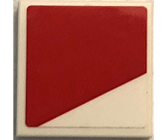 Tile 2 x 2 with Red Trapezoid Pattern Model Right Side (Sticker) - Set 76049