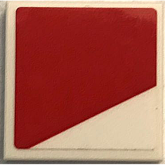 Tile 2 x 2 with Red Trapezoid Pattern Model Right Side (Sticker) - Set 76049