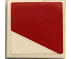 Tile 2 x 2 with Red Trapezoid Pattern Model Left Side (Sticker) - Set 76049