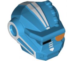 Minifigure, Head, Modified Galaxy Squad Robot with Black Rectangle Right Eye, Orange Round Left Eye and White Lines Pattern