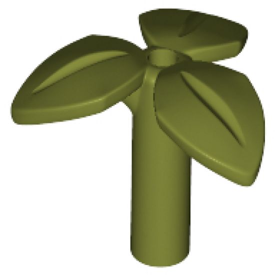 Plant Stem with 3 Leaves and Bottom Pin