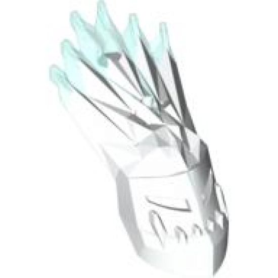 Bionicle, Kanohi Mask Strakk With Marbled Trans-Light Blue Pattern (Glatorian)
