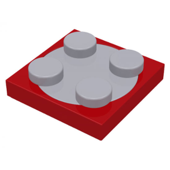 Turntable 2 x 2 Plate, Base with Light Bluish Gray Turntable 2 x 2 Plate, Top (3680 / 3679)