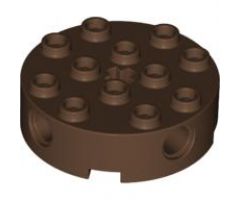 Brick, Round 4 x 4 with 4 Side Pin Holes and Center Axle Hole