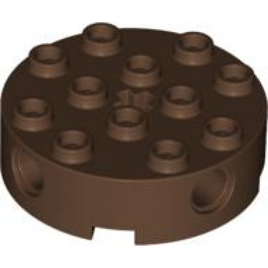 Brick, Round 4 x 4 with 4 Side Pin Holes and Center Axle Hole