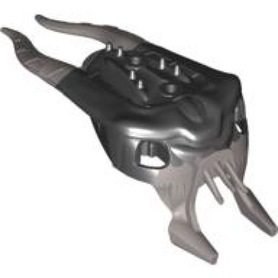Bionicle Head, Barraki Mantax, Marbled Pearl Light Gray Pattern