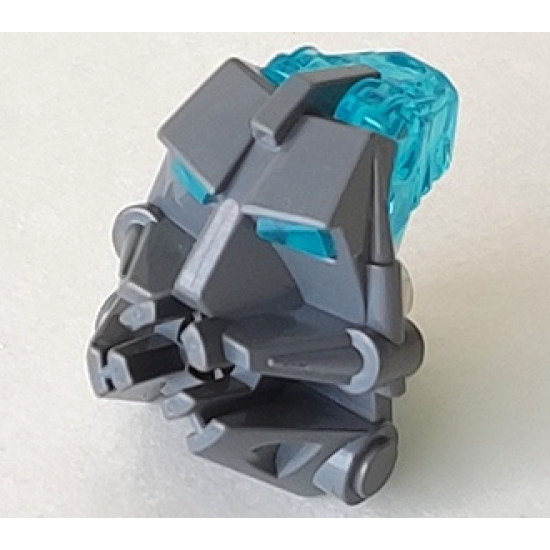 Bionicle Head Connector Block 3 x 4 x 1 2/3 with Trans-Light Blue Bionicle Head Connector Block Eye/Brain Stalk (32553 / 32554)