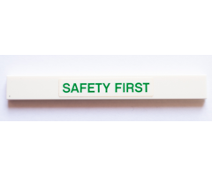 Tile 1 x 8 with Green 'SAFETY FIRST' Pattern (Sticker) - Set 42064