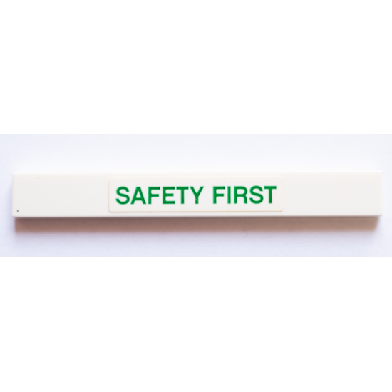 Tile 1 x 8 with Green 'SAFETY FIRST' Pattern (Sticker) - Set 42064