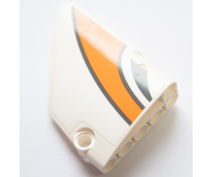 Technic, Panel Fairing #13 Large Short Smooth, Side A with Dark Bluish Gray and Orange Stripes Pattern (Sticker) - Set 42052