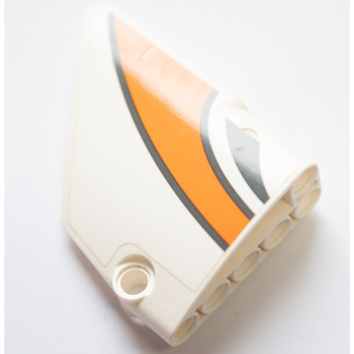 Technic, Panel Fairing #13 Large Short Smooth, Side A with Dark Bluish Gray and Orange Stripes Pattern (Sticker) - Set 42052