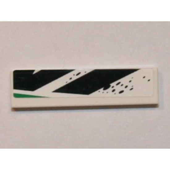 Tile 1 x 4 with Black and Green Pattern Model Right Side (Sticker) - Set 8864