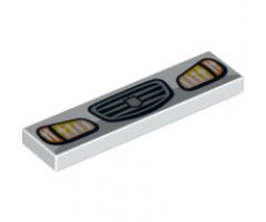 Tile 1 x 4 with Headlights and Grille with Badge Pattern