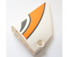 Technic, Panel Fairing #14 Large Short Smooth, Side B with Dark Bluish Gray and Orange Stripes Pattern (Sticker) - Set 42052