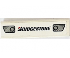 Tile 1 x 4 with Headlights and 'BRIDGESTONE' Pattern (Sticker) - Set 8155