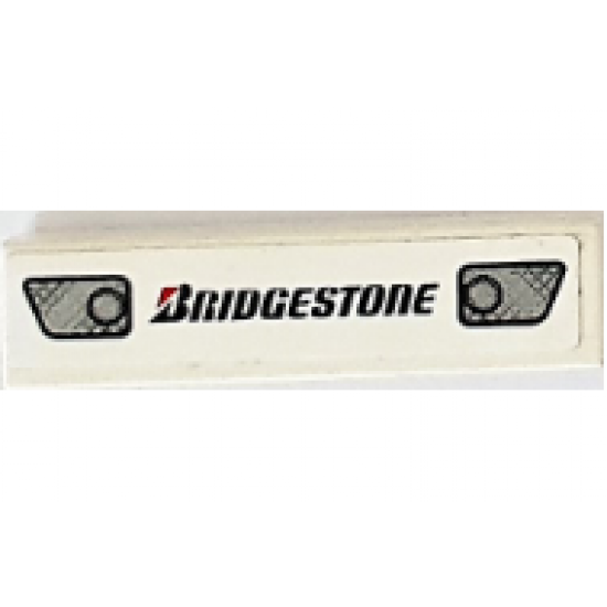 Tile 1 x 4 with Headlights and 'BRIDGESTONE' Pattern (Sticker) - Set 8155