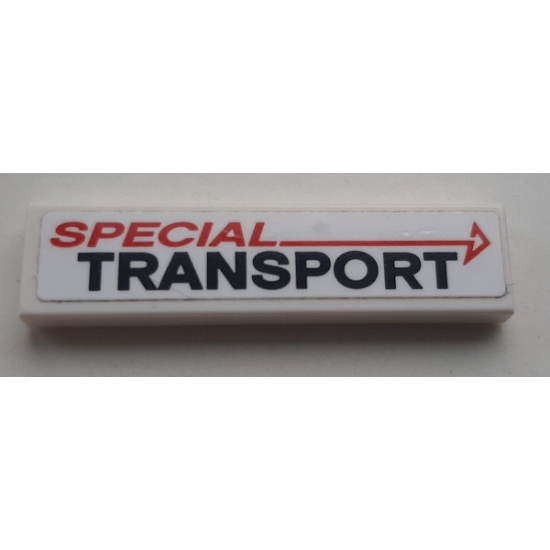 Tile 1 x 4 with 'SPECIAL TRANSPORT' Pattern (Sticker) - Set 60183