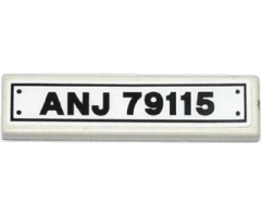 Tile 1 x 4 with Black 'ANJ 79115' License Plate Pattern (Sticker) - Set 79115