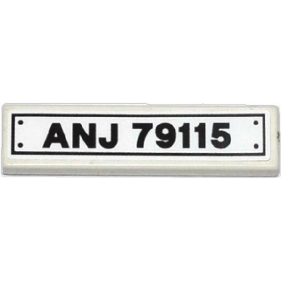 Tile 1 x 4 with Black 'ANJ 79115' License Plate Pattern (Sticker) - Set 79115